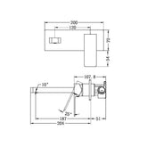 Celia Wall Combination Basin Mixer - Brushed Nickel